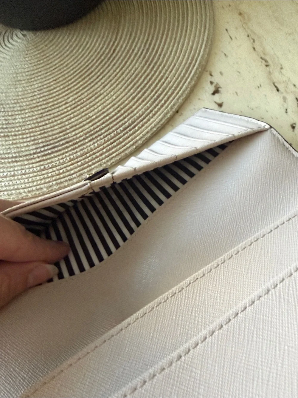 kate spade Two-Tone Black and Beige Zip Wristlet w/Snap Foldout Wallet